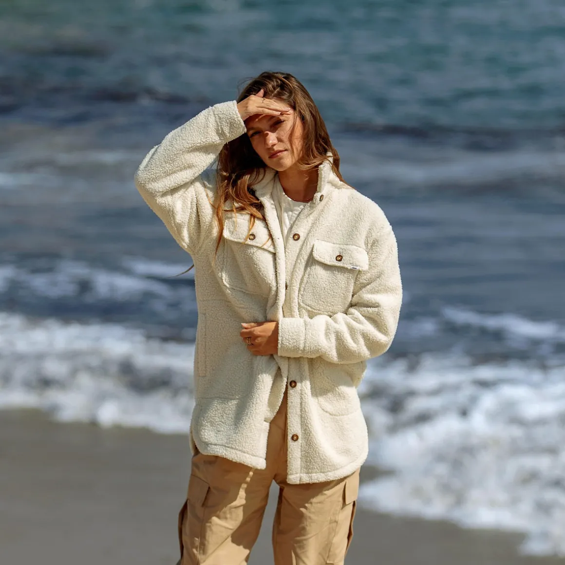REEF Sammie Sherpa Shacket | Women Hoodies, Sweaters & Jackets